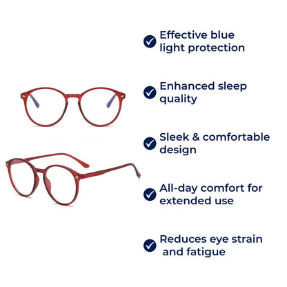 LumiShield | Blue Light Blocking Glasses – Reduce Eye Strain – Improve Sleep – Stylish & Comfortable – Ideal for Screen Use