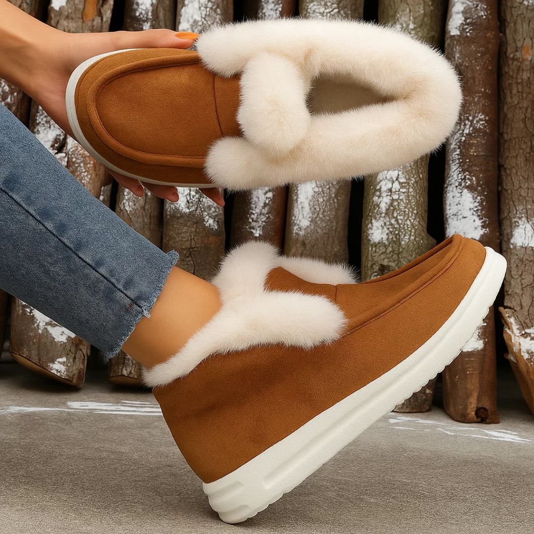 CosyStep | Women’s Suede Ankle Boots – Easy Slip-On Warmth – Plush Lining Anti-Slip Sole – All-Day Comfort & Support for Cold Winter Walks