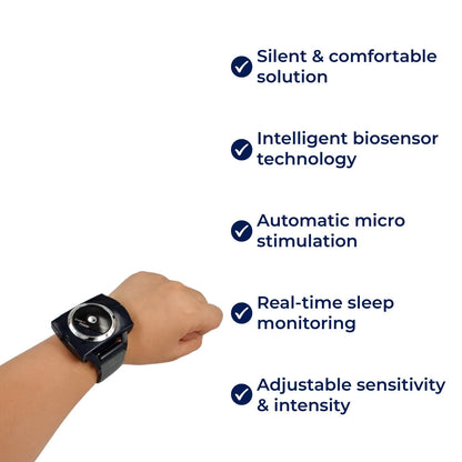 SilentSleep | Anti-Snoring Wristband – Smart Snore Stopper – Biosensor – Sleep Monitoring – Adjustable Stimulation
