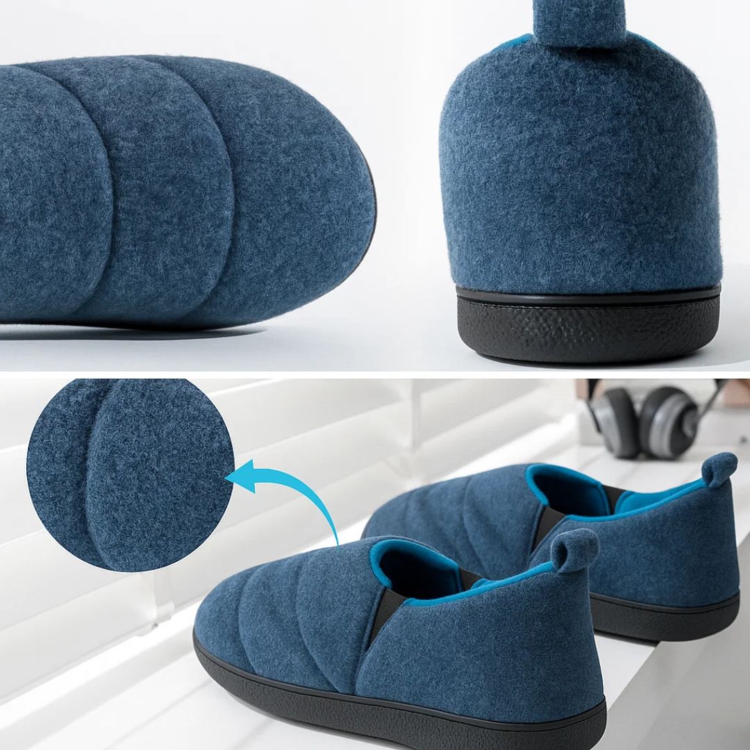 CozyStride | Warm House Slippers – Memory Foam Cushioning – Insulated Breathable Cotton – Relieves Cold Feet and Supports All-Day Comfort