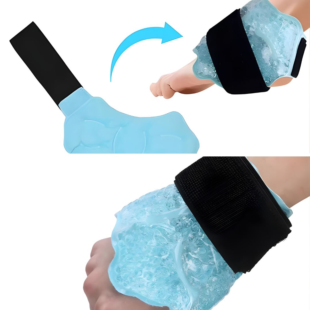 FlexiTherm | Hot Cold Compress Wrap – Pain Relief – Flexible Gel-Bead Pack – Reduces Swelling – Reusable for Sports Injury Recovery