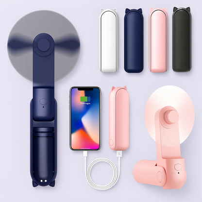 CoolMate | Portable Mini Fan – Long Battery Life – Foldable & Silent – Stay Cool Anywhere – Ideal for Travel, Festivals, Office & Camping