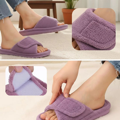 ComfiArch | Arch Support Slippers – Plush Lined House Shoes – Adjustable Strap Non-Slip Sole – Pain Relief & All-Day Comfort for Tired Feet