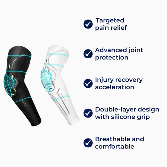 OrthoFlex | Padded Compression Sleeve – Elbow – Joint Support – Pain Relief – Injury Recovery – Arthritis Protection