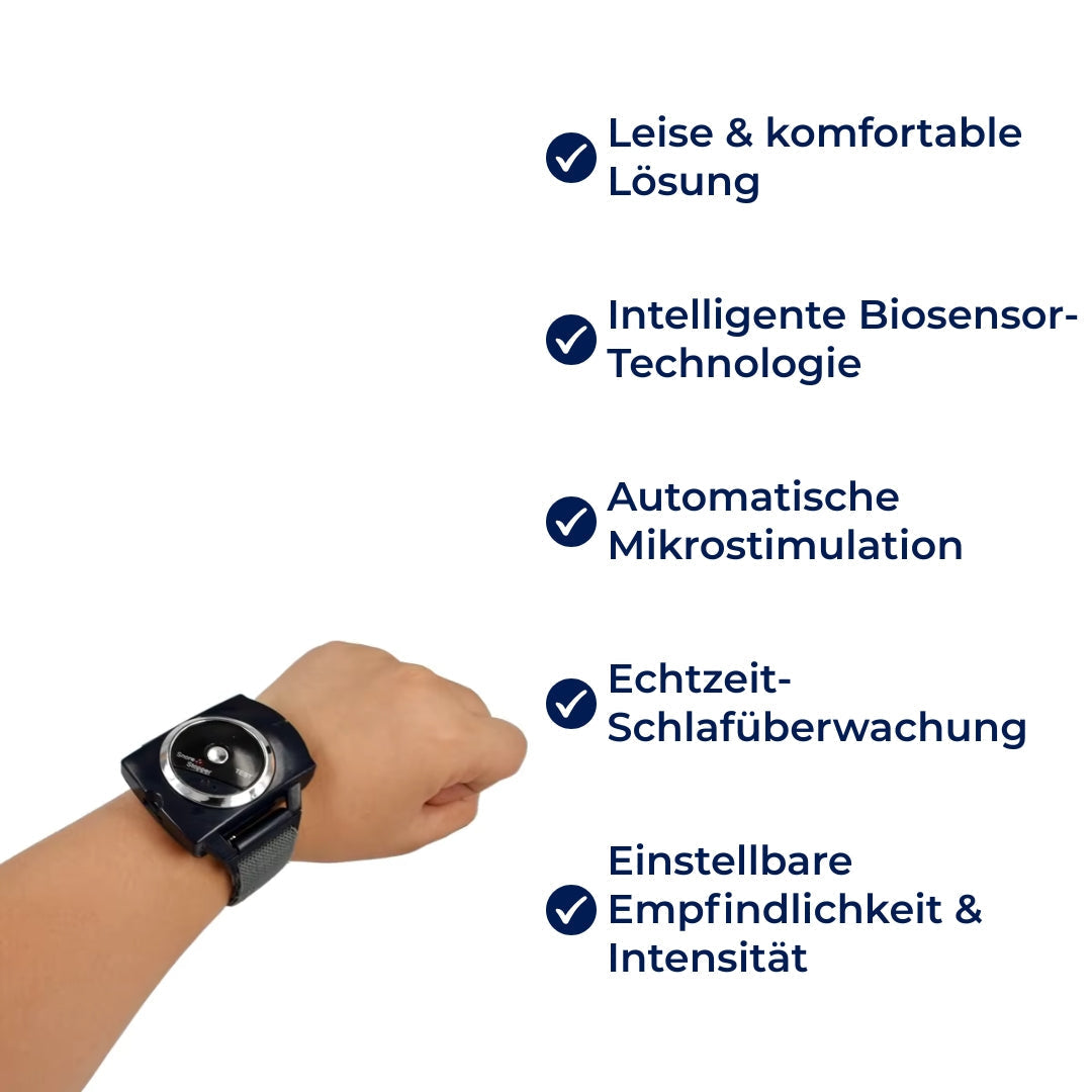 SilentSleep | Anti-Snoring Wristband – Smart Snore Stopper – Biosensor – Sleep Monitoring – Adjustable Stimulation