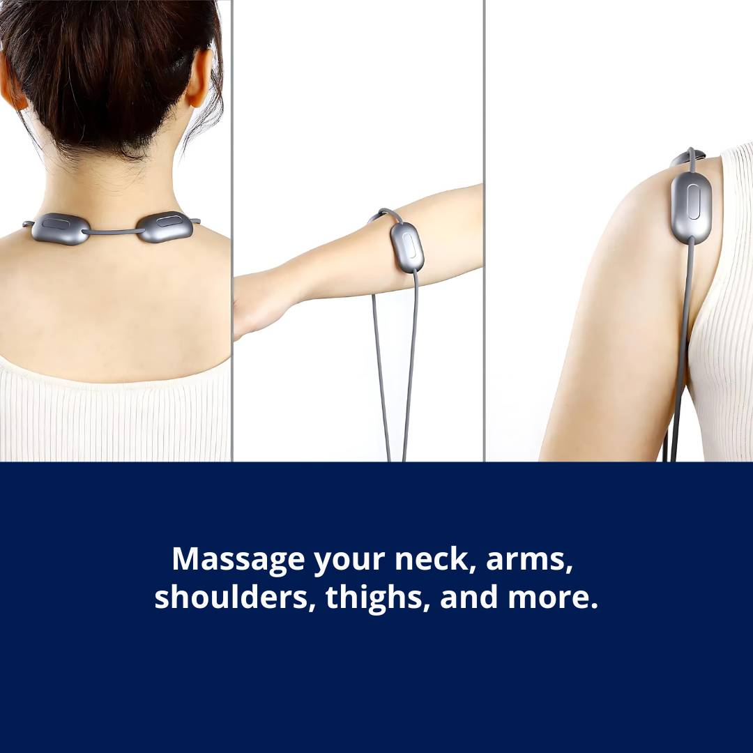 NeckEasePro Portable EMS Cervical Spine Massager | Pain Relief for Neck and Shoulder Tension - Muscle Relaxation
