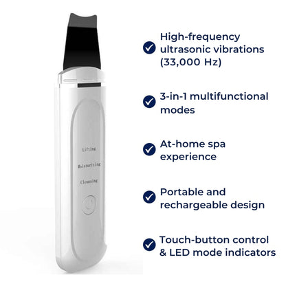 GlowSonic | Ultrasonic Facial Wand – Deep Cleansing – 33,000 Vibrations – At-Home Skincare Tool