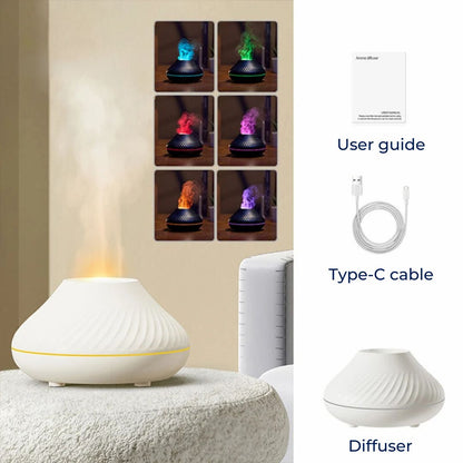 FlameGlow Air Humidifier Aromatherapy Diffuser | Adds Moisture - Relieves Dry Air - Helps to Relax - Quiet Diffuser for Home or Office