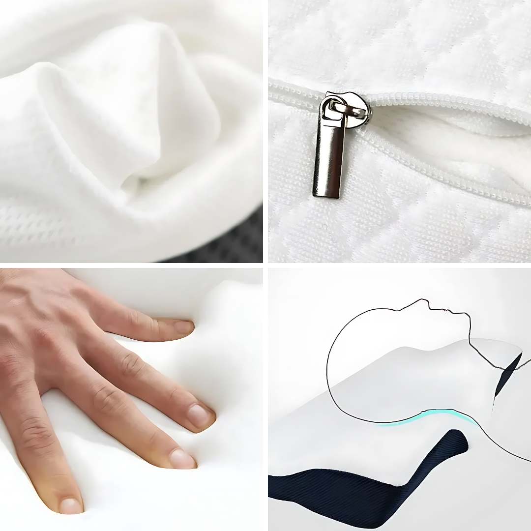 RestAlign Memory Foam Neck Support Pillow | Contoured Alignment for Neck Pain Relief and Improved Sleep Quality