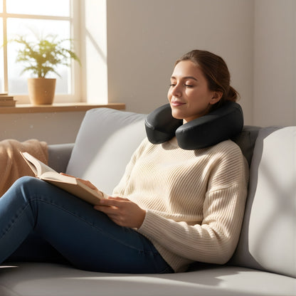 NeckEase | Memory Foam Travel Pillow – Neck Pain Relief – Ergonomic U-Shape Support – Lightweight Comfort for Flights & Long Journeys