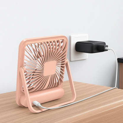 CoolFold | USB Desk Fan – Quiet 5-Speed Air Circulator – Foldable Compact Design – Portable Cooling Relief for Home Office Bedroom Travel