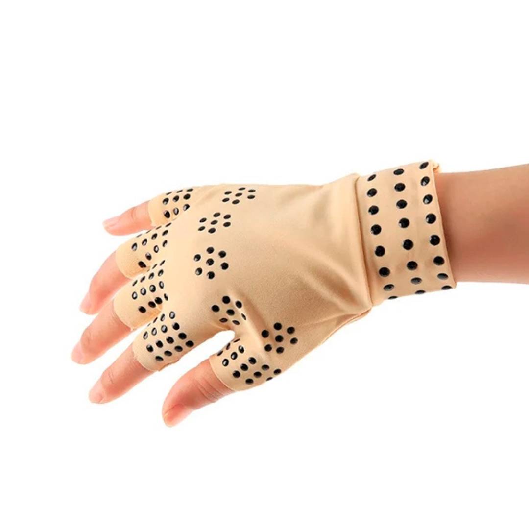 ThermaFlex Fingerless Arthritis Gloves | Magnetic Compression Gloves for Arthritis Pain Relief - Improved Circulation - Reduced Swelling
