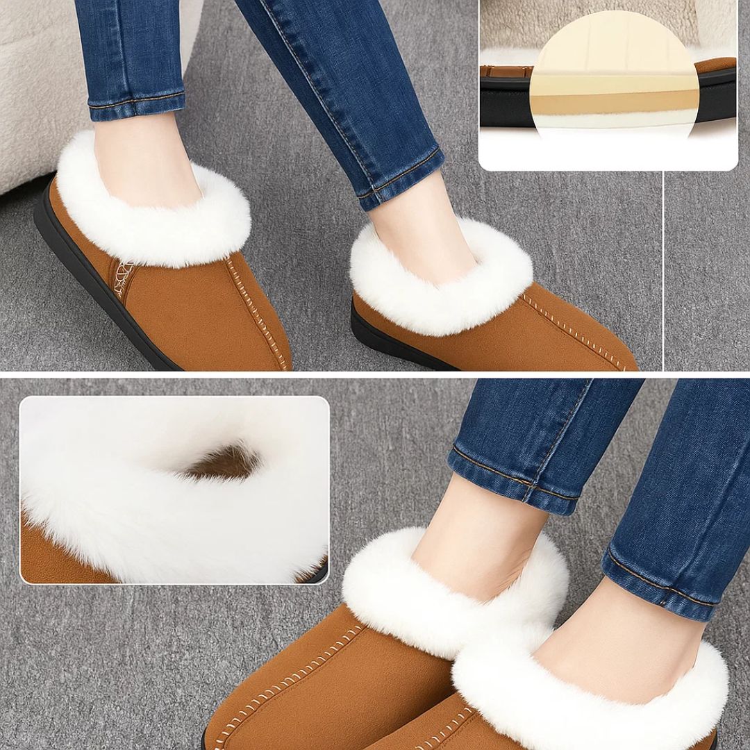 SnuggleStep | Warm Indoor Footwear – Memory Foam Sole – Faux Fur Lining – Anti-Slip Grip – All-Day Comfort & Pain Relief on Hard Floors