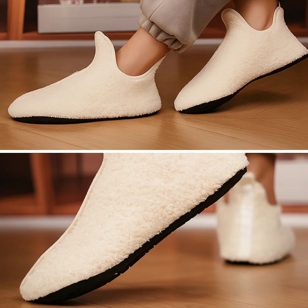 SnugStride | Winter Slippers – Non-Slip Plush Indoor Shoes – Thick Memory Foam Sole – Keeps Feet Warm, Comfy and Protected at Home