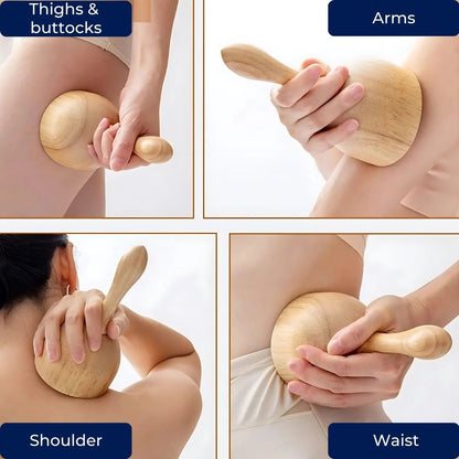 Woodease | Wood Therapy Massage Cup – Body Shaping – Wooden Ergonomic Massager – Cellulite Reduction – Improves Circulation – Muscle Relief