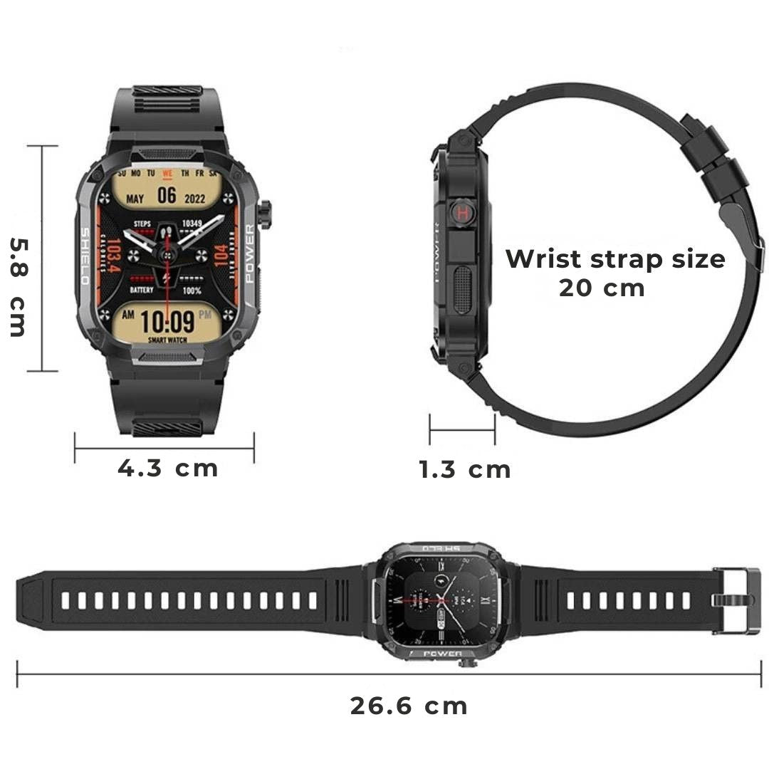 ProActive Xtreme Rugged Smartwatch | Health and Fitness Tracker - 110+ Sports Modes - Sleep Tracking - Durable Smartwatch