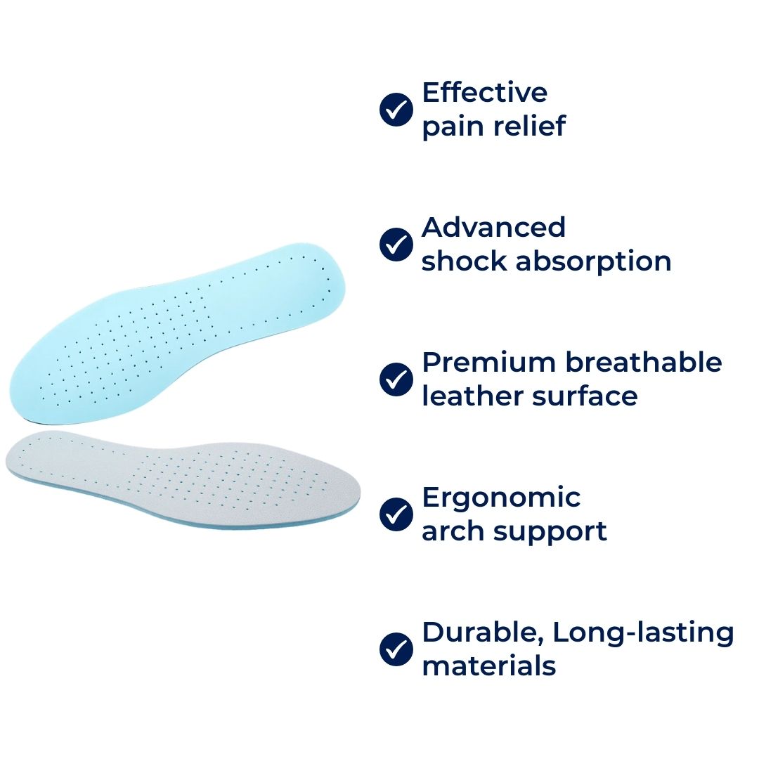 ArchCushion | Arch Support Insoles – Shock-Absorbing – Breathable Leather – For Pain Relief and All-Day Comfort