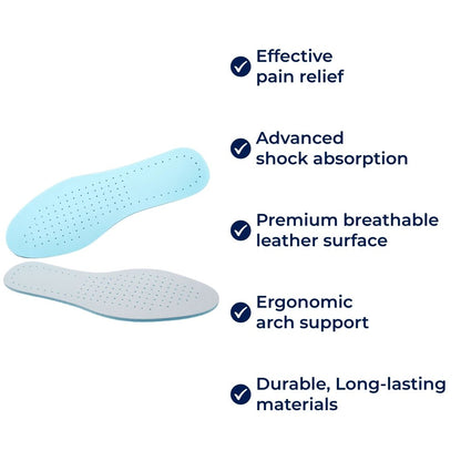 ArchCushion | Arch Support Insoles – Shock-Absorbing – Breathable Leather – For Pain Relief and All-Day Comfort