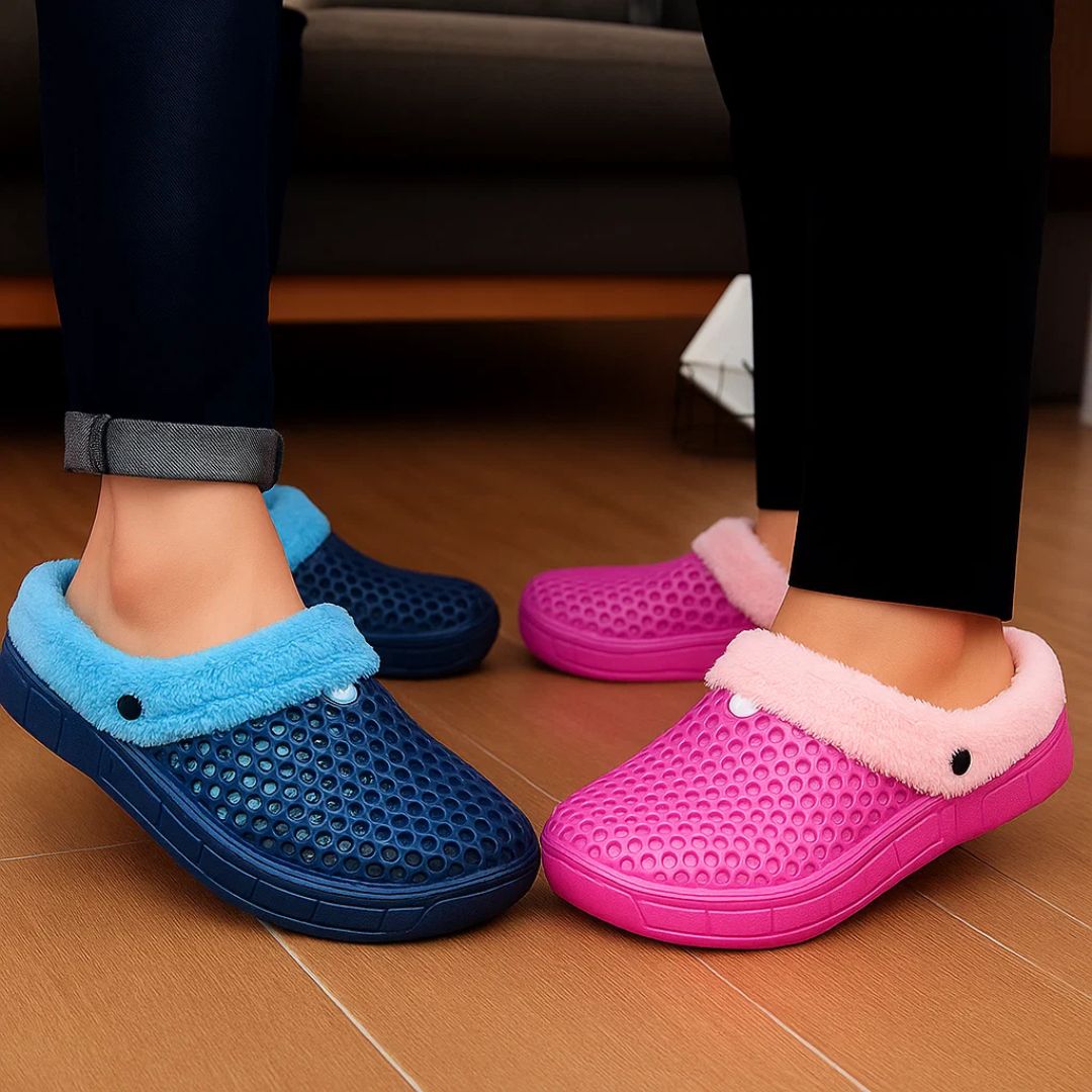 FrostEase | Winter House Slippers – Non-Slip Thick Sole – Plush Lined Indoor Shoes for Cold Feet – Extra Warm Comfort, Support & Relief