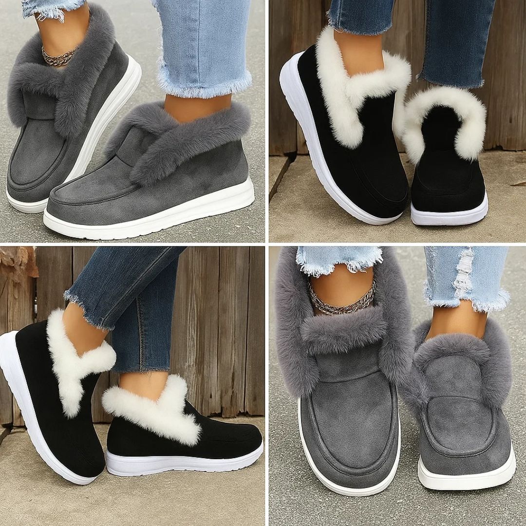 CosyStep | Women’s Suede Ankle Boots – Easy Slip-On Warmth – Plush Lining Anti-Slip Sole – All-Day Comfort & Support for Cold Winter Walks