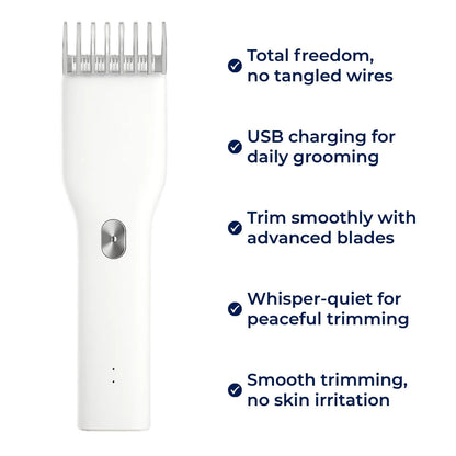 ClipFree | Cordless Hair Clipper – Rechargeable Freedom – Lightweight Ceramic Blade Design – Smooth Easy Trims for Men at Home or On the Go