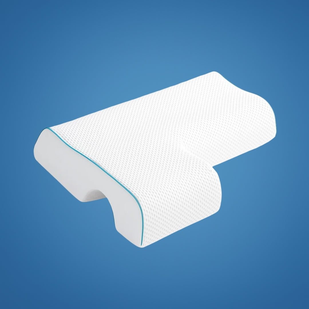 SleepEase | Side‑Sleeper Couple Memory Foam Pillow – Arm‑Hole Comfort – Orthopaedic Neck Support – Pain Relief – Deeper, Restful Sleep