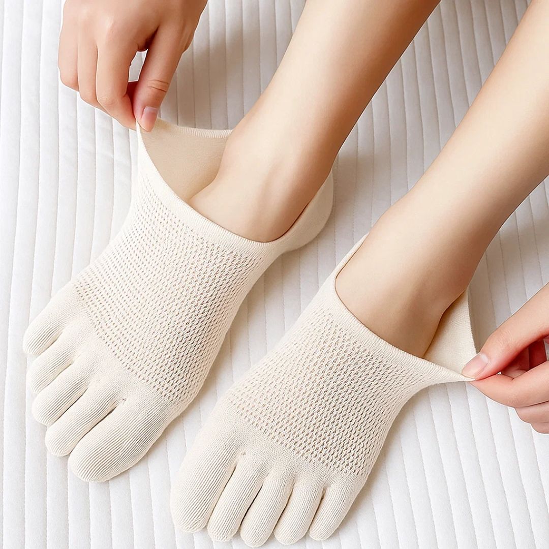 CoolStride | Invisible Toe Socks – Breathable Mesh for Sweat Control – Invisible Anti-slip Fit – Summer Trainers & Walking Comfort