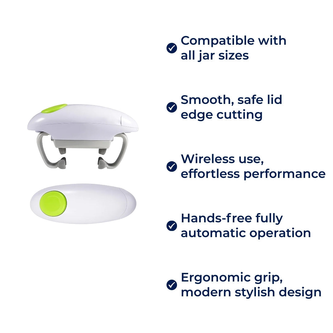 KitchenEase | Automatic Can Opener – Smooth Edge Safety – Battery Powered – One‑Touch Ease – Prevents Cuts – Ideal for Seniors & Cooks