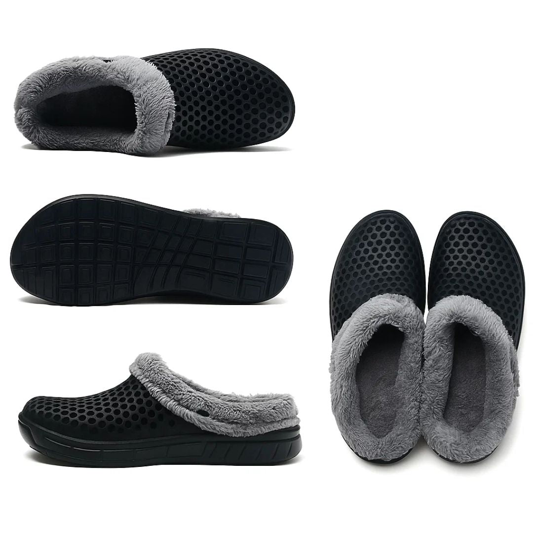 FrostEase | Winter House Slippers – Non-Slip Thick Sole – Plush Lined Indoor Shoes for Cold Feet – Extra Warm Comfort, Support & Relief