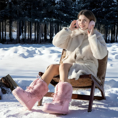 FrostStride | Women’s Moon Boots – Waterproof Snow Defence – Plush Faux Fur Lining – Warm Comfort – Non Slip Grip for Cosy Winter Walks