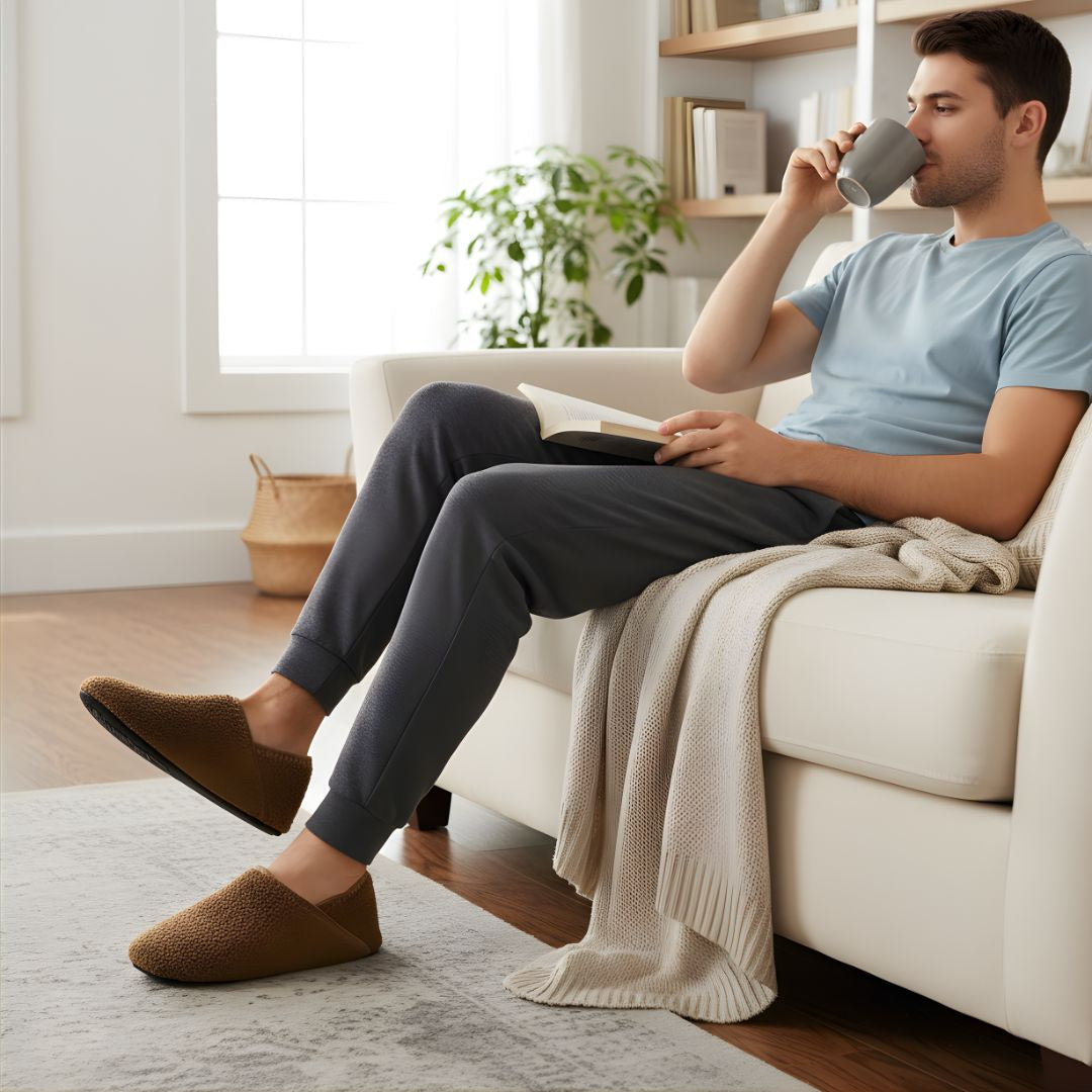 StayCosy | Warm Men’s House Slippers – Fleece-Lined Comfort – Non-Slip Sole – Relieves Cold Feet – Keeps You Cosy All Winter Indoors