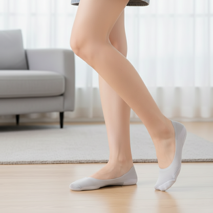 ComfyStride | No-Show Padded Socks – Shock Absorbing Comfort – Breathable Cotton Cushion – Anti-Slip Heel – Women All-Day Walking Relief