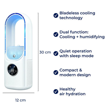 CoolMist | Portable Air Cooler Humidifier – Adjustable Quiet Mist – USB-Powered Compact – Personal Desk & Bedside Comfort for All-Day Freshness