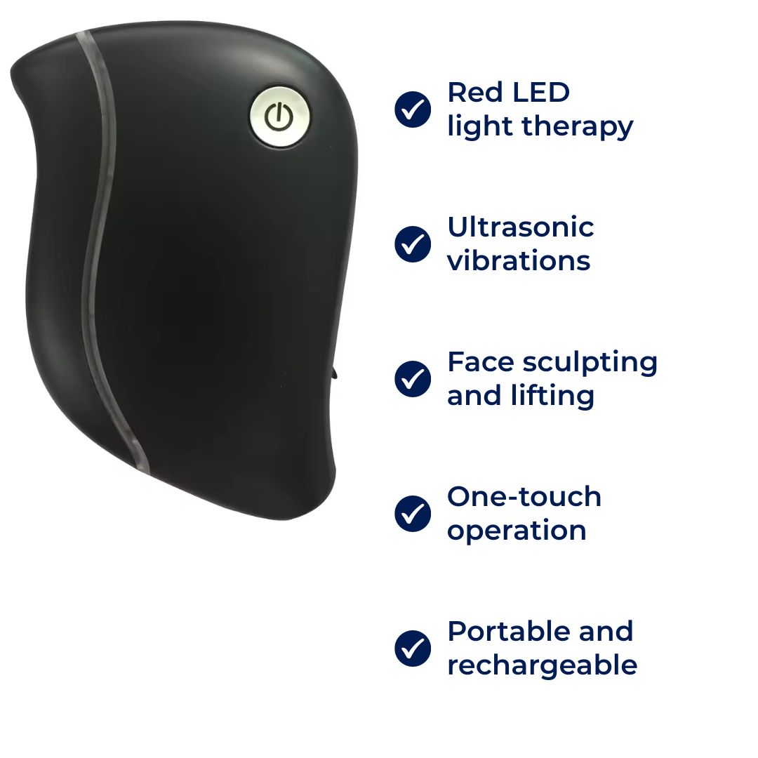 GlowLift | Face Sculpting Tool – Ultrasonic Vibrations – Red LED Light – Anti-Ageing for Women