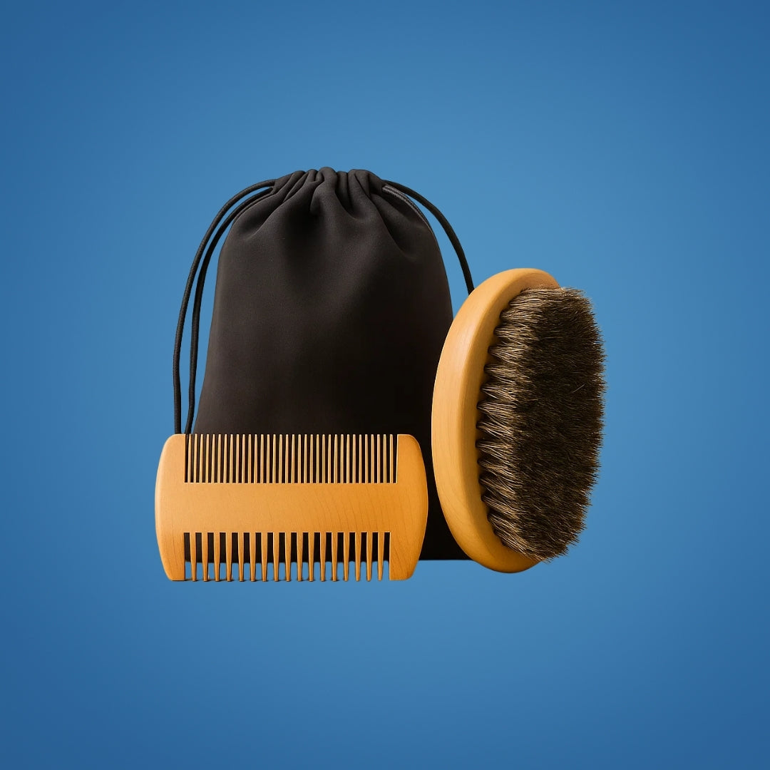 GentleGroom | Beard Brush Set – Easy Lather & Frizz Control – Soft Bristles – Skin-Friendly Grooming – Perfect Daily Beard Care for Men