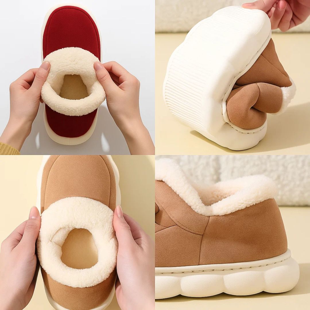 ComfiTread | Winter Slippers – Non-Slip Thick Sole Support – Soft Plush Lining – Extra Warm Comfort & Pain Relief on Cold Hard Floors