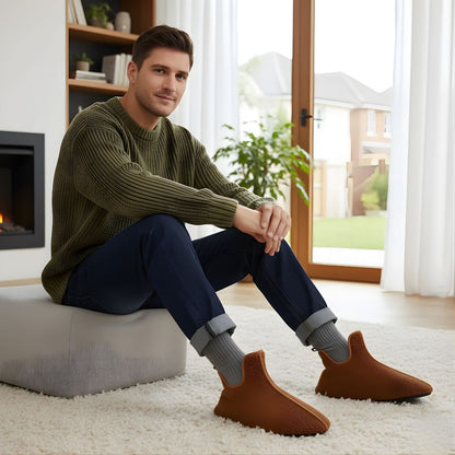 SnugStride | Winter Slippers – Non-Slip Plush Indoor Shoes – Thick Memory Foam Sole – Keeps Feet Warm, Comfy and Protected at Home