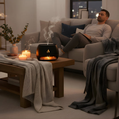 SaltAura | Humidifier Diffuser – Relieves Dry Air and Aids Sleep – Himalayan Salt Crystal, Quiet Mist and Calming Home Air Wellness