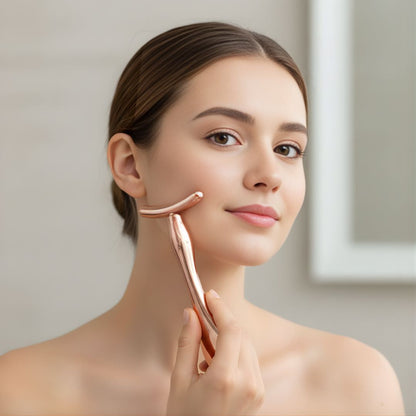 LiftGlow | Face & Eye Massager Tool – Lifts Skin & Reduces Puffiness – Hygienic Scoop-End Design – Portable Daily Anti-Ageing Skincare
