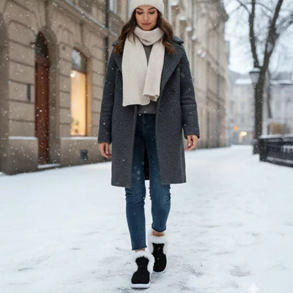CosyStep | Women’s Suede Ankle Boots – Easy Slip-On Warmth – Plush Lining Anti-Slip Sole – All-Day Comfort & Support for Cold Winter Walks