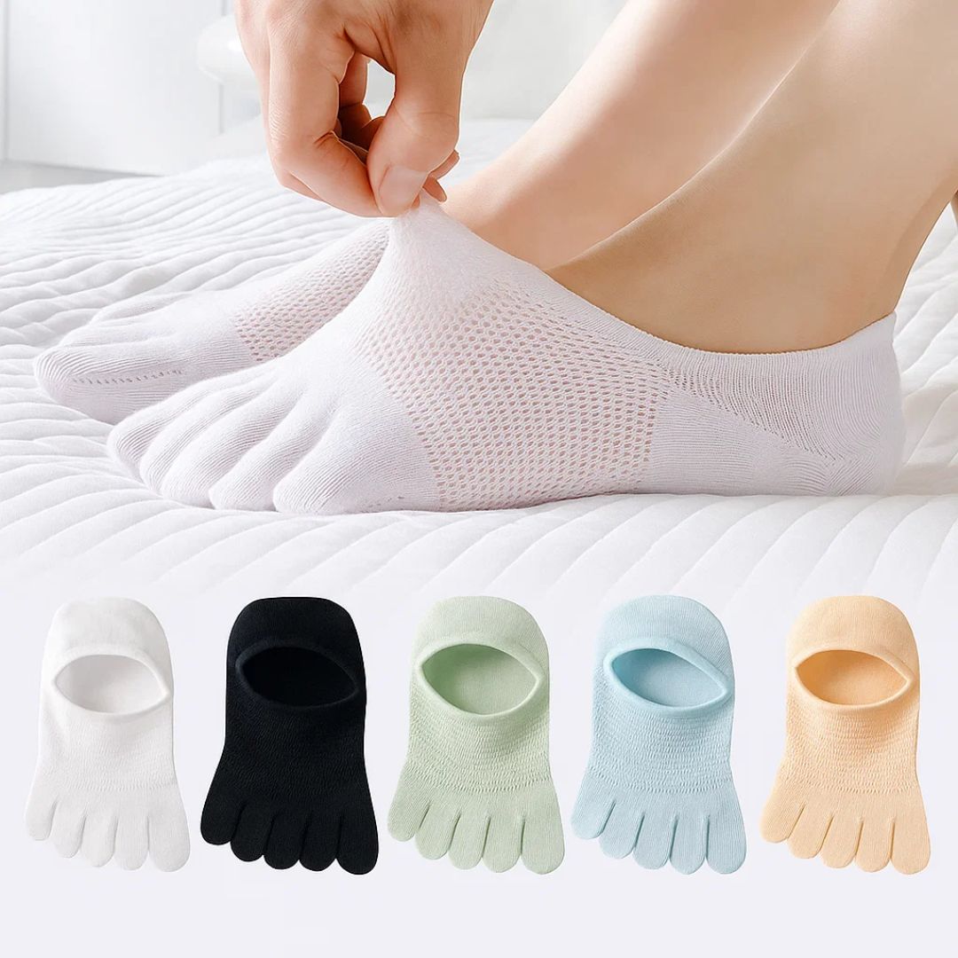CoolStride | Invisible Toe Socks – Breathable Mesh for Sweat Control – Invisible Anti-slip Fit – Summer Trainers & Walking Comfort