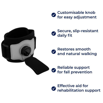 StrideAid | Foot Drop Brace – Adjustable AFO Support – Breathable & Lightweight – Prevents Trips – Improves Balance & Walking Confidence