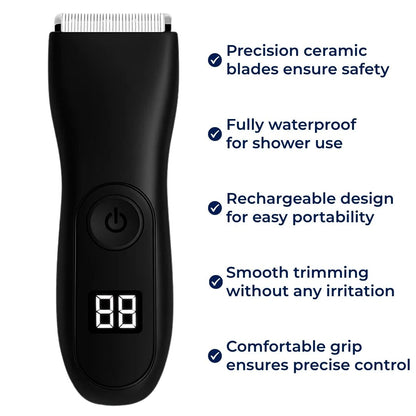 SkinGroom | Body Hair Trimmer – Waterproof – Ceramic Blade – Painless Cordless Grooming for Men – Smooth Results, No Nicks or Irritation