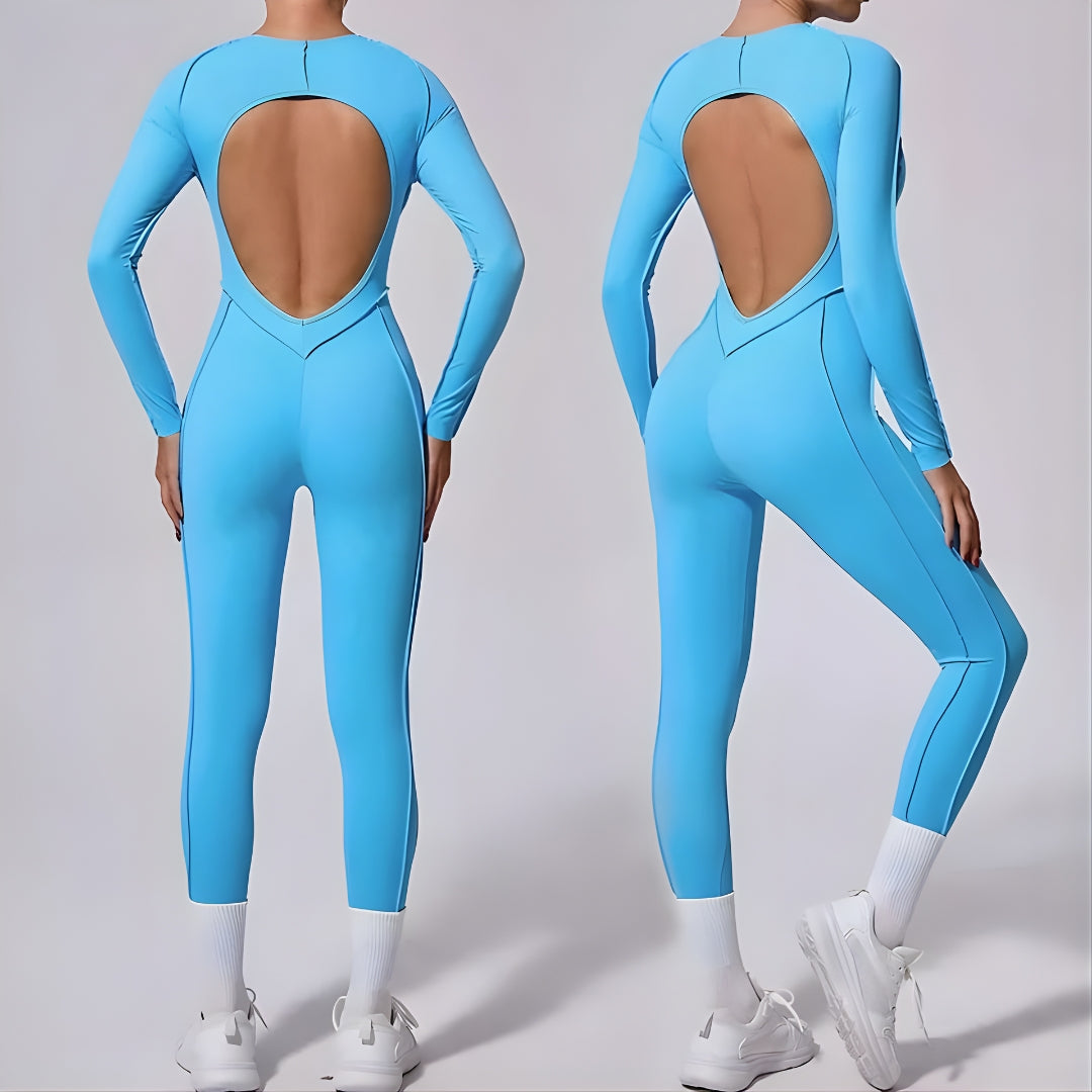 FitCurve | Women’s Fitness Bodysuit – Open Back Ventilation – Breathable Lightweight Fabric – Stay Cool, Move Freely, Train Harder