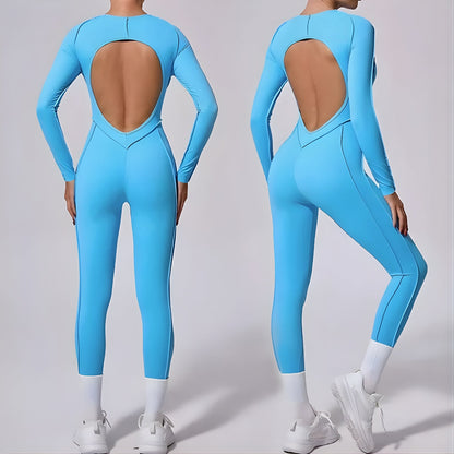 FitCurve | Women’s Fitness Bodysuit – Open Back Ventilation – Breathable Lightweight Fabric – Stay Cool, Move Freely, Train Harder