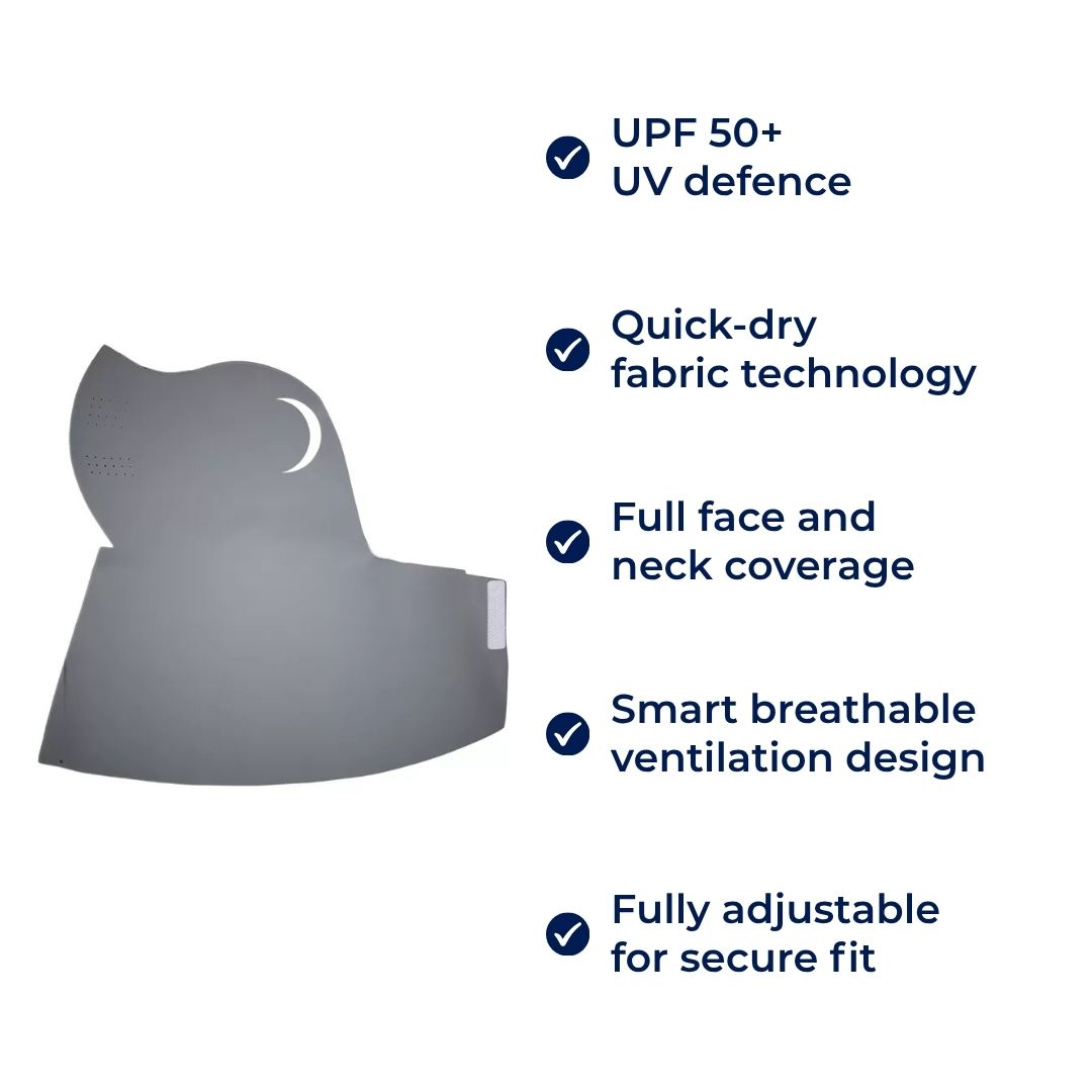 SolarGuard | Sun Protection Face Mask – Cooling & Breathable – Moisture-Wicking Fabric – Outdoor Use – Prevents Sunburn & Skin Damage