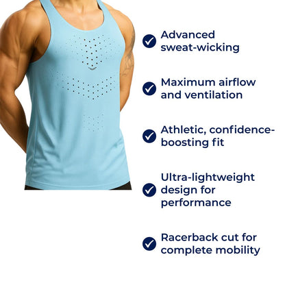 AirFlex | Gym Tank Top – Breathable Ventilated Fabric – Sleeveless Stretch Fit – Men’s Fitness Training & Workout Performance Vest