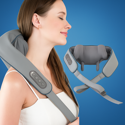 RelaxaPro | Shiatsu Neck Massager – Heated Relief – Cordless Design – Ideal for Office & Home Use