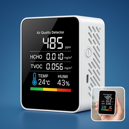 AirSense Pro CO2 Carbon Dioxide Monitor Air Quality Detector | Real-Time Alerts - Air Quality Monitor - for Clean Air