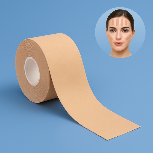 Kinesiology Tape for Facial and Neck Wrinkle Reduction